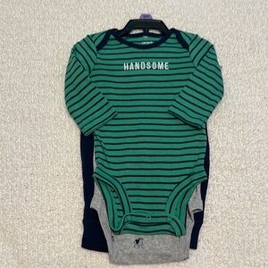 Carter's Green and Gray Bodysuit One Piece